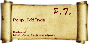 Popp Tünde névjegykártya