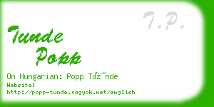 tunde popp business card